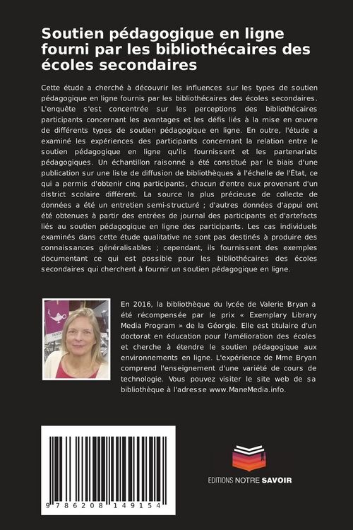 Produktbild: Soutien p&eacute;dagogique en ligne fourni par les biblioth&eacute;caires des &eacute;coles secondaires