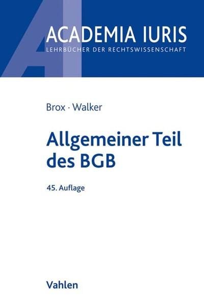 Produktbild: Allgemeiner Teil des BGB