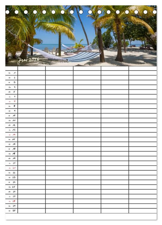 Produktbild: Idyllisches Florida / Familienplaner (Tischkalender 2026 DIN A5 hoch), CALVENDO Monatskalender