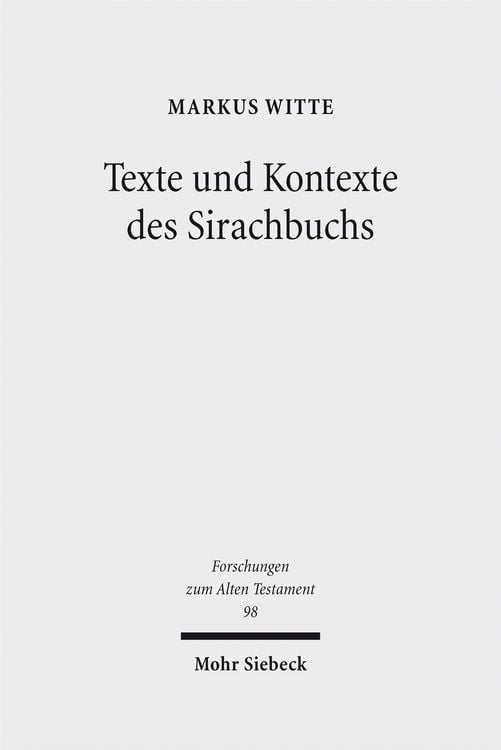 Produktbild: Texte und Kontexte des Sirachbuchs