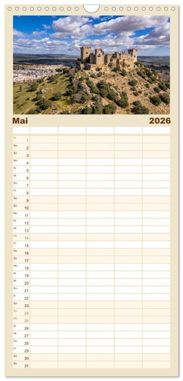 Produktbild: Familienplaner 2026 - Andalusiens weisse D&ouml;rfer mit 5 Spalten (Wandkalender, 21 x 45 cm) CALVENDO