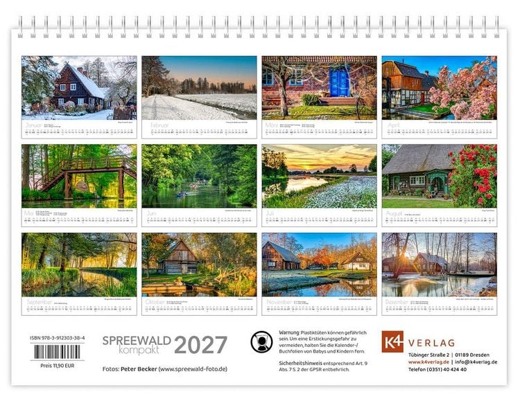 Produktbild: Kalender Spreewald kompakt - Peter Becker 2027
