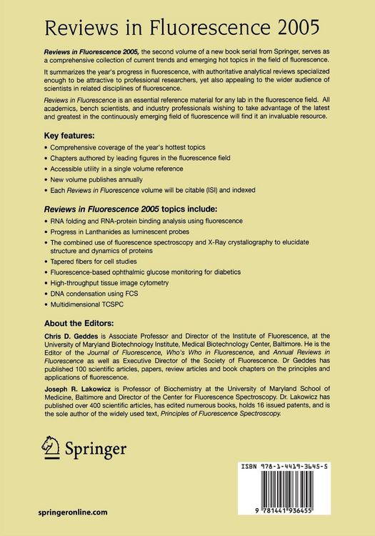Produktbild: Reviews in Fluorescence 2005