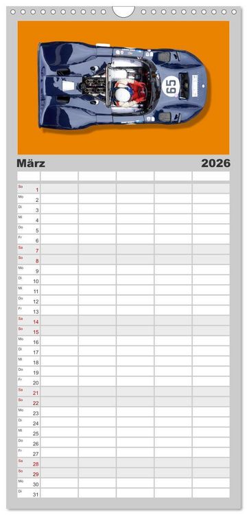 Produktbild: Familienplaner 2026 - Legenden des Rennsports Historic Sports Cars 1960-1975 mit 5 Spalten (Wandkalender, 21 x 45 cm) CALVENDO