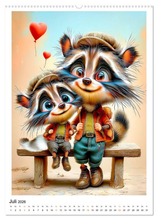 Produktbild: Waschb&auml;ren Alarm (hochwertiger Premium Wandkalender 2026 DIN A2 hoch), Kunstdruck in Hochglanz