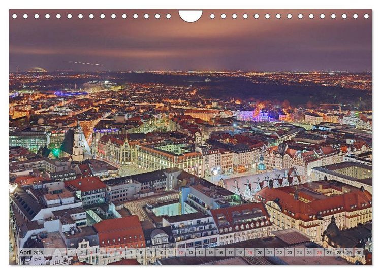 Produktbild: Leipzig - Fotografiert bei Nacht von Michael Allmaier (Wandkalender 2026 DIN A4 quer), CALVENDO Monatskalender
