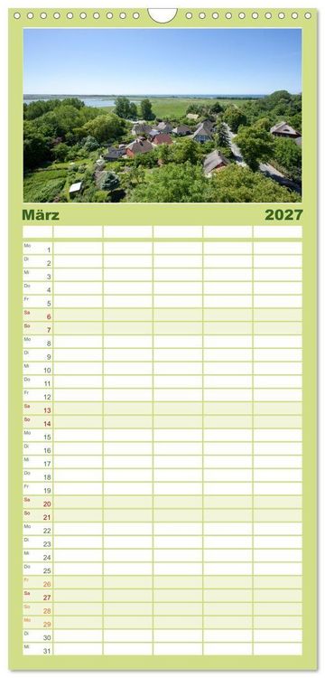Produktbild: Familienplaner 2027 - Fischland-Dar&szlig;-Zingst - Momente einer Reise mit 5 Spalten (Wandkalender, 21 x 45 cm) CALVENDO