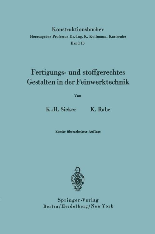 Produktbild: Fertigungs- und stoffgerechtes Gestalten in der Feinwerktechnik