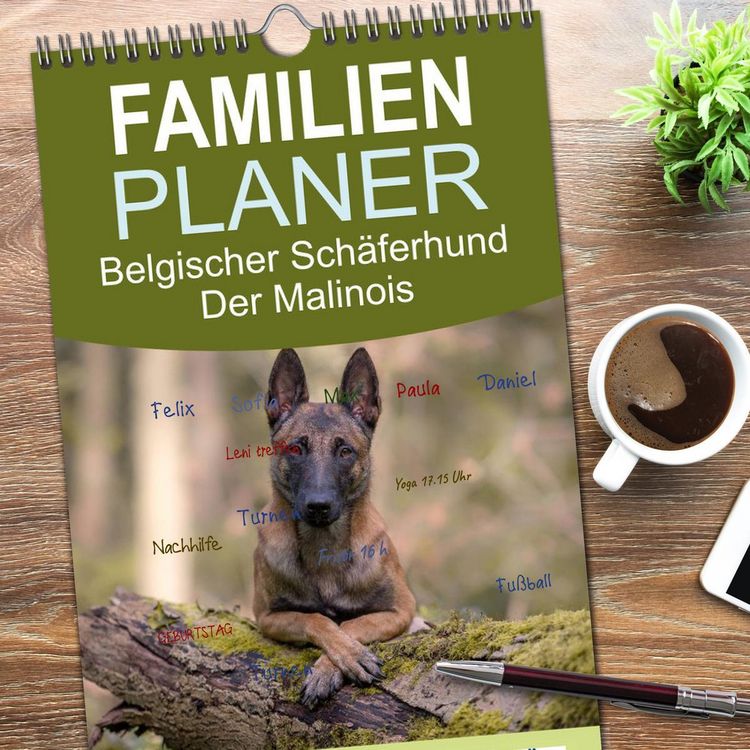 Produktbild: Familienplaner 2026 - Belgischer Sch&auml;ferhund - Der Malinois mit 5 Spalten (Wandkalender, 21 x 45 cm) CALVENDO