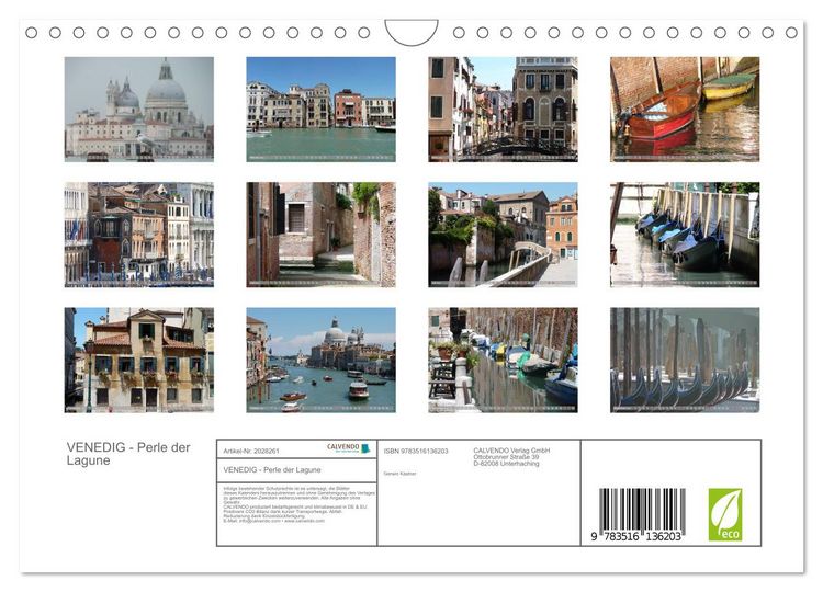Produktbild: VENEDIG - Perle der Lagune (Wandkalender 2026 DIN A4 quer), CALVENDO Monatskalender