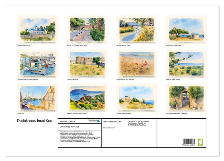 Produktbild: Dodekanes-Insel Kos (Wandkalender 2026 DIN A2 quer), CALVENDO Monatskalender