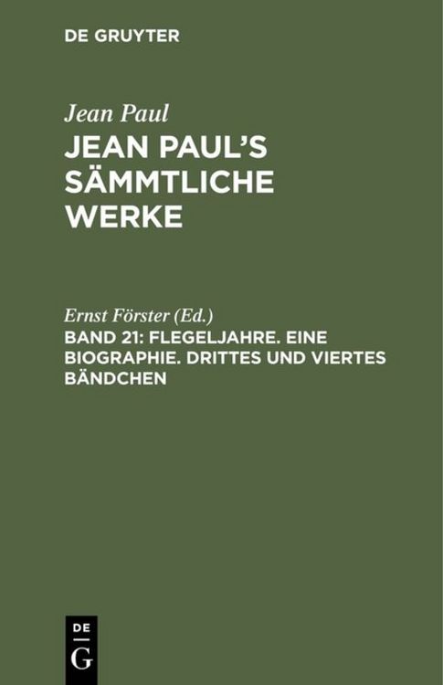 Produktbild: Flegeljahre. Eine Biographie. Drittes und viertes B&auml;ndchen