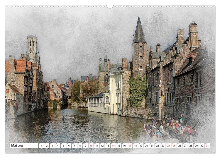 Produktbild: Br&uuml;gge, die Perle von Flandern (Wandkalender 2026 DIN A2 quer), CALVENDO Monatskalender