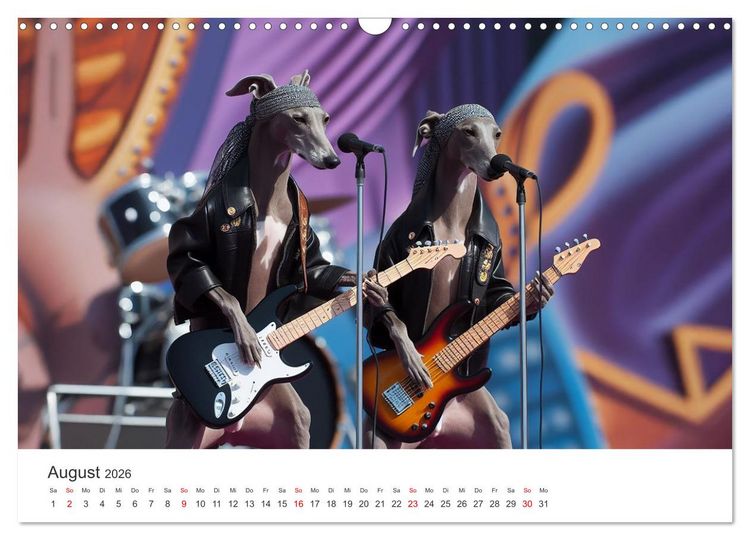 Produktbild: Funny Greyhounds - Windhunde mal anders (Wandkalender 2026 DIN A3 quer), CALVENDO Monatskalender