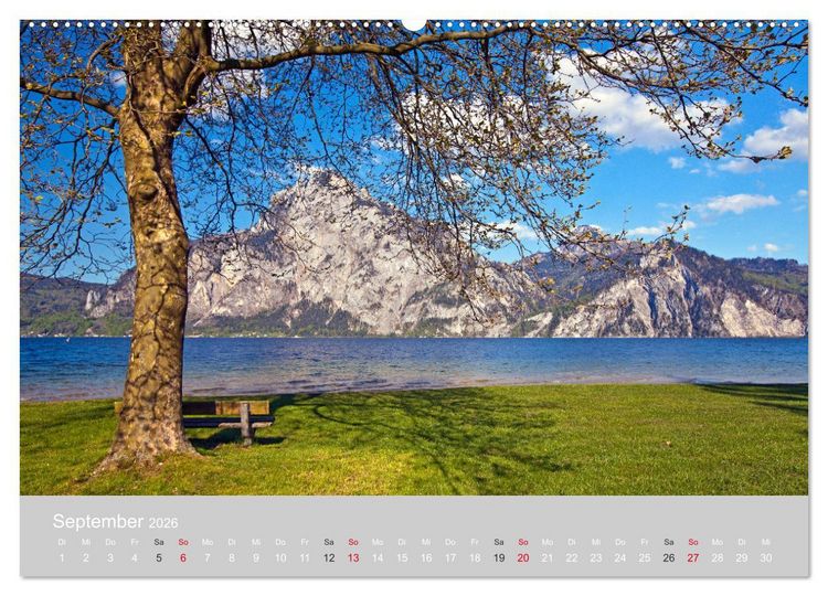 Produktbild: Am sch&ouml;nen Traunsee im Salzkammergut (hochwertiger Premium Wandkalender 2026 DIN A2 quer), Kunstdruck in Hochglanz