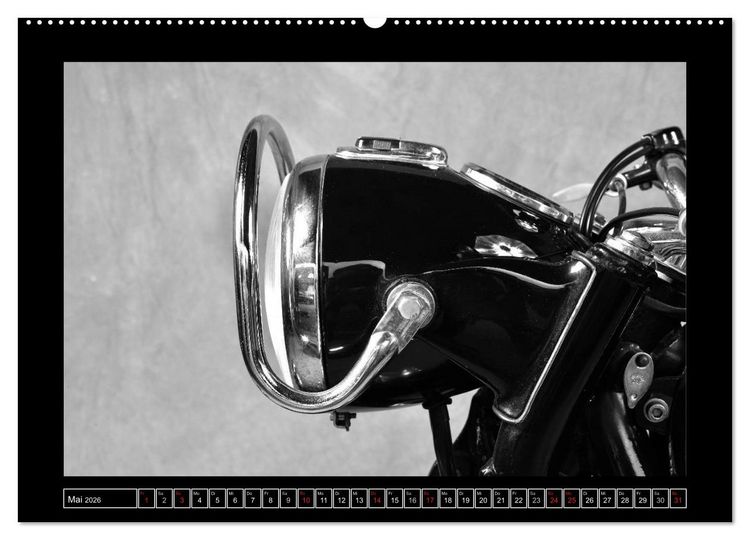 Produktbild: BMW R69S in schwarzweiss (Wandkalender 2026 DIN A2 quer), CALVENDO Monatskalender