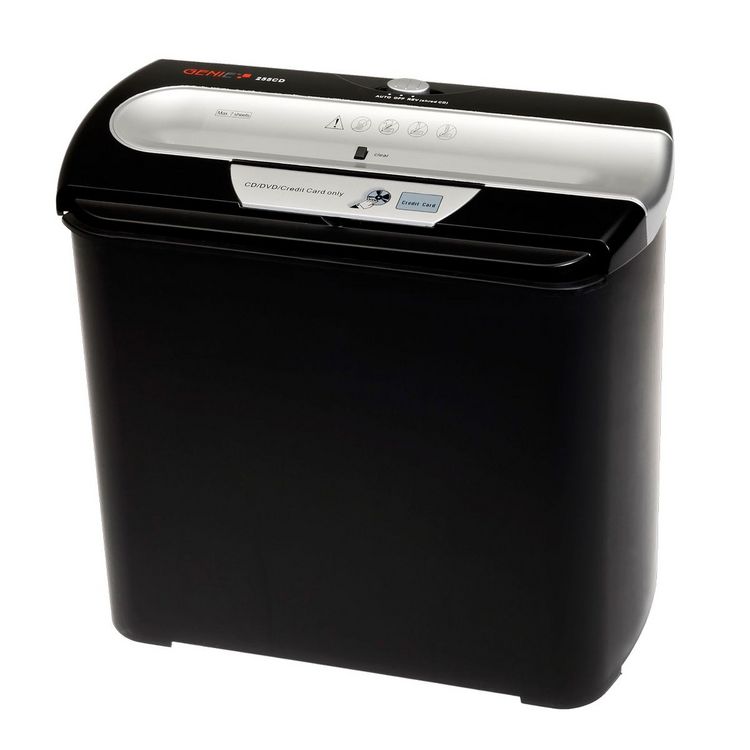 Produktbild: Aktenvernichter 255 CD schwarz bis 7 Blatt A480g + CDs Papierkorb 12 Liter