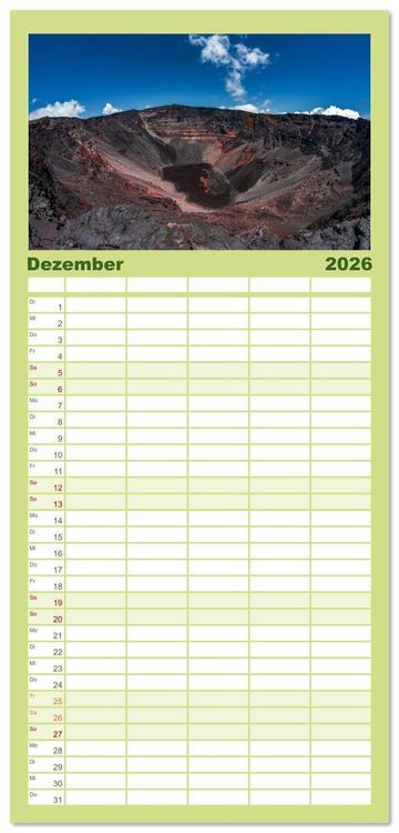 Produktbild: Familienplaner 2026 - &Icirc;le de la R&eacute;union - Das franz&ouml;sische Paradies im Indischen Ozean mit 5 Spalten (Wandkalender, 21 x 45 cm) CALVENDO