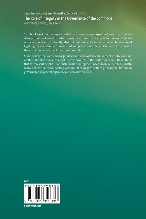 Produktbild: The Role of Integrity in the Governance of the Commons