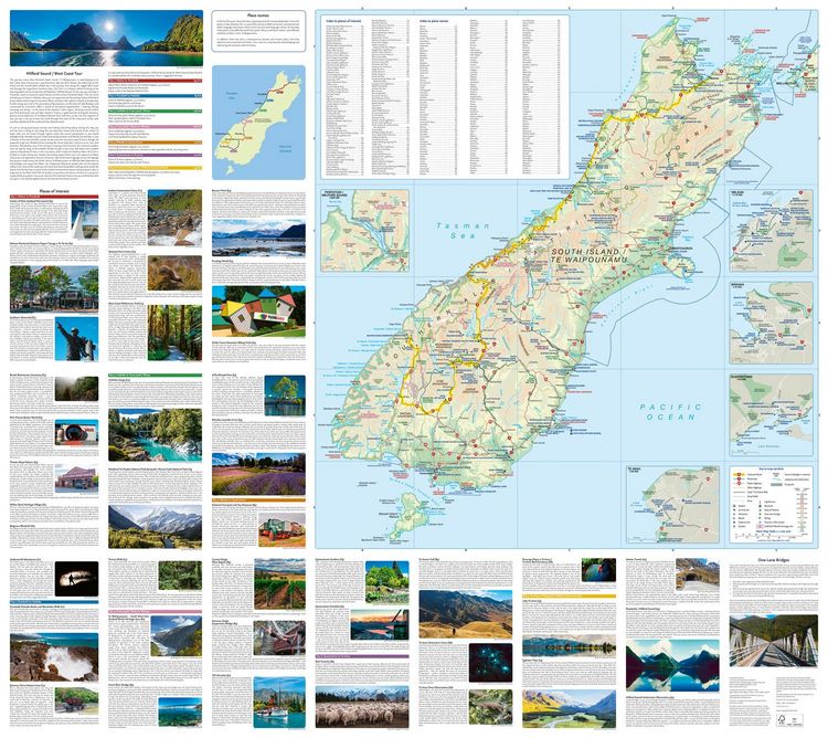 Produktbild: West Coast and Milford Sound Adventure Map