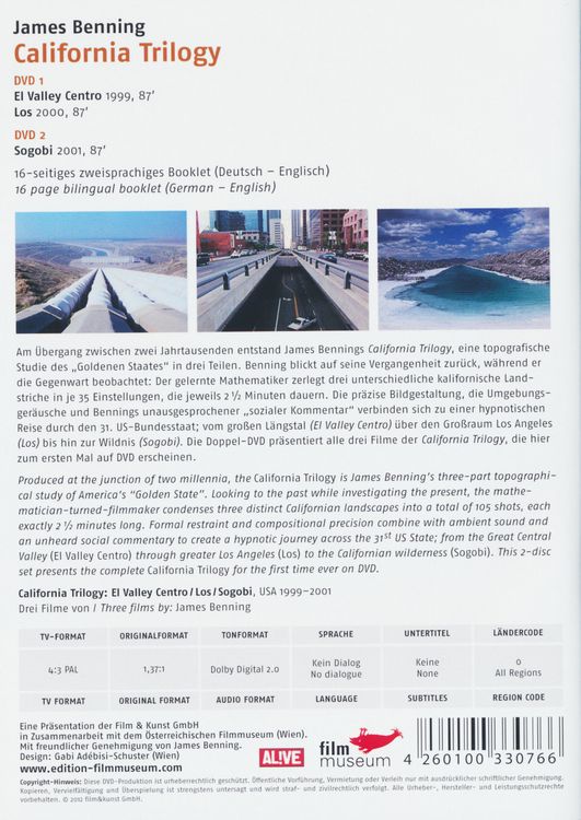 Produktbild: James Benning: California Trilogy