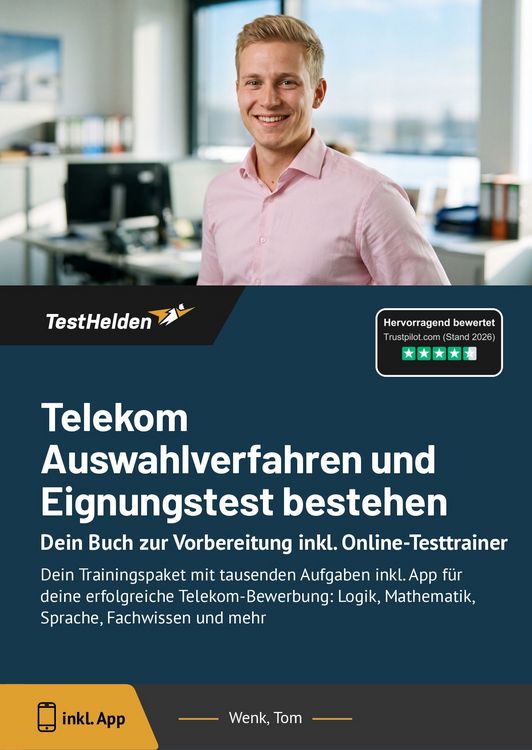 Produktbild: Telekom Auswahlverfahren und Eignungstest bestehen: Dein Buch zur Vorbereitung inkl. Online-Testtrainer