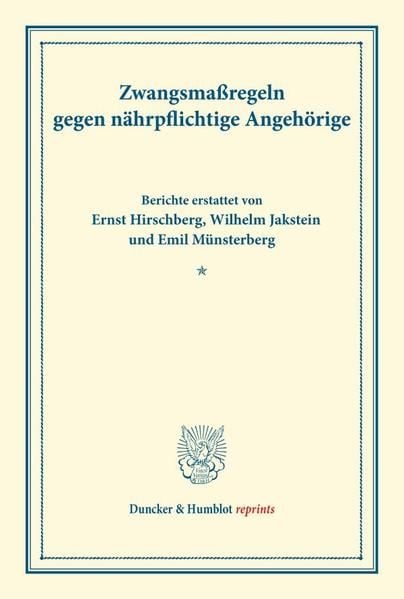 Produktbild: Zwangsma&szlig;regeln gegen n&auml;hrpflichtige Angeh&ouml;rige.