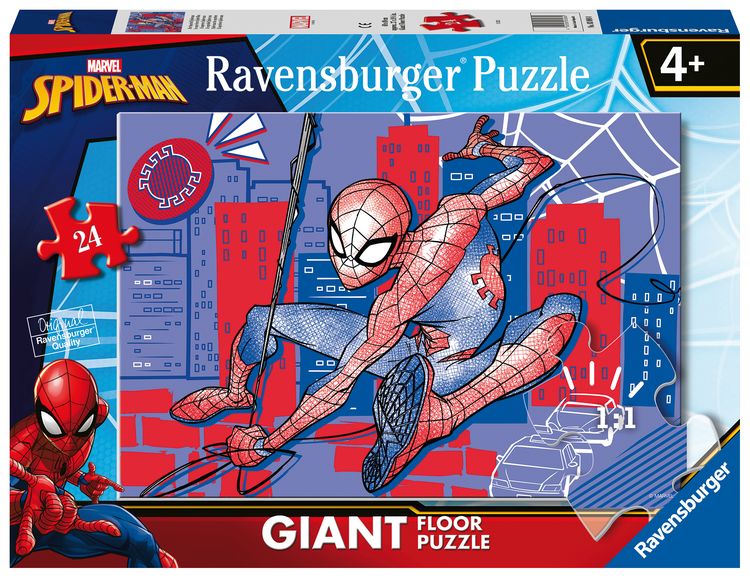 Produktbild: Ravensburger Kinderpuzzle 03088 - Der Superheld Spiderman - Bodenpuzzle mit 24 gro&szlig;en Puzzleteilen, f&uuml;r kleine Spiderman-Fans ab 3 Jahren