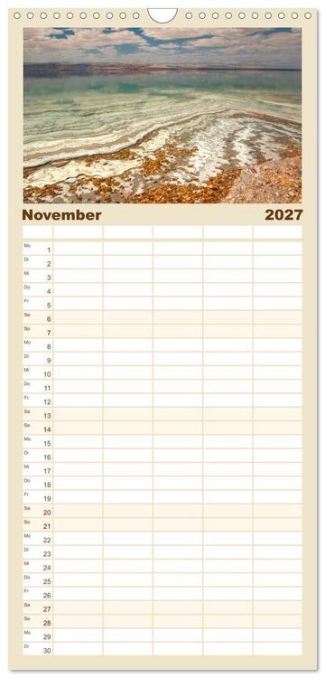 Produktbild: Familienplaner 2027 - Jordanien Sand, Stein und Salz mit 5 Spalten (Wandkalender, 21 x 45 cm) CALVENDO