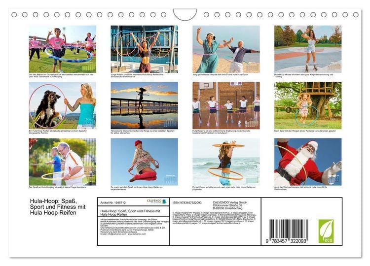 Produktbild: Hula-Hoop: Spa&szlig;, Sport und Fitness mit Hula Hoop Reifen (Wandkalender 2026 DIN A4 quer), CALVENDO Monatskalender
