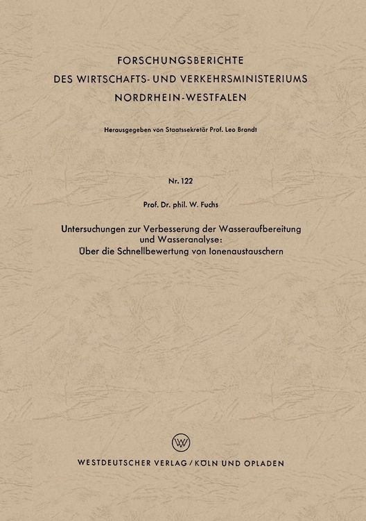 Produktbild: Untersuchungen zur Verbesserung der Wasseraufbereitung und Wasseranalyse: &Uuml;ber die Schnellbewertung von Ionenaustauschern