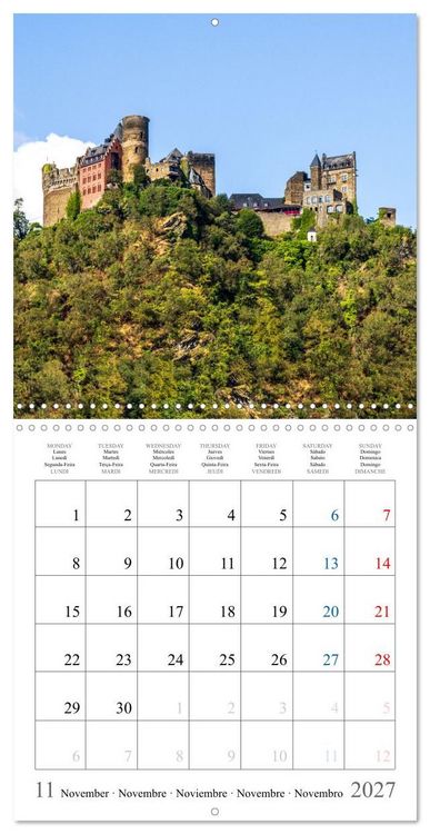 Produktbild: German castles and palaces on the Upper Middle Rhine Part One (Wall Calendar 2027 12 &times; 12 Inch) CALVENDO 12 Month Wall Calendar