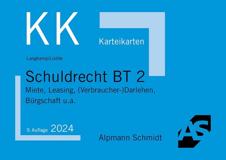 Produktbild: Karteikarten Schuldrecht BT 2