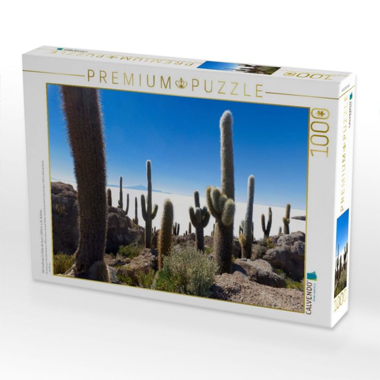 Produktbild: CALVENDO Puzzle Isla Incahuasi im Salar de Uyuni, 3.653 m &uuml;. N., Bolivien | 1000 Teile Lege-Gr&ouml;&szlig;e 64x48cm Foto-Puzzle f&uuml;r gl&uuml;ckliche Stunden