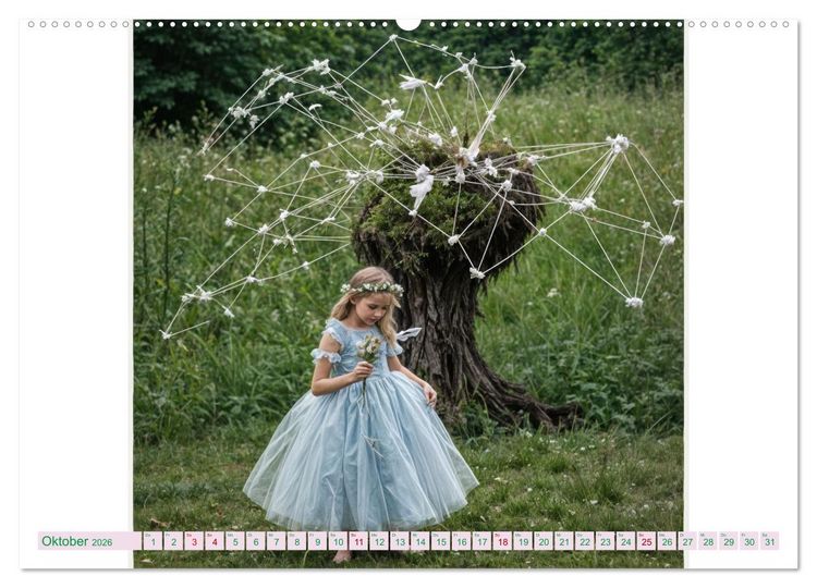 Produktbild: Feenfl&uuml;gel und L&auml;cheln KI - Die zauberhafte Welt der Feenkinder (Wandkalender 2026 DIN A2 quer), CALVENDO Monatskalender