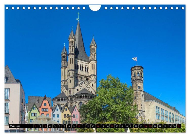 Produktbild: Kirchen in K&ouml;ln - Heilige St&auml;tten und imposante Bauten (Wandkalender 2026 DIN A4 quer), CALVENDO Monatskalender