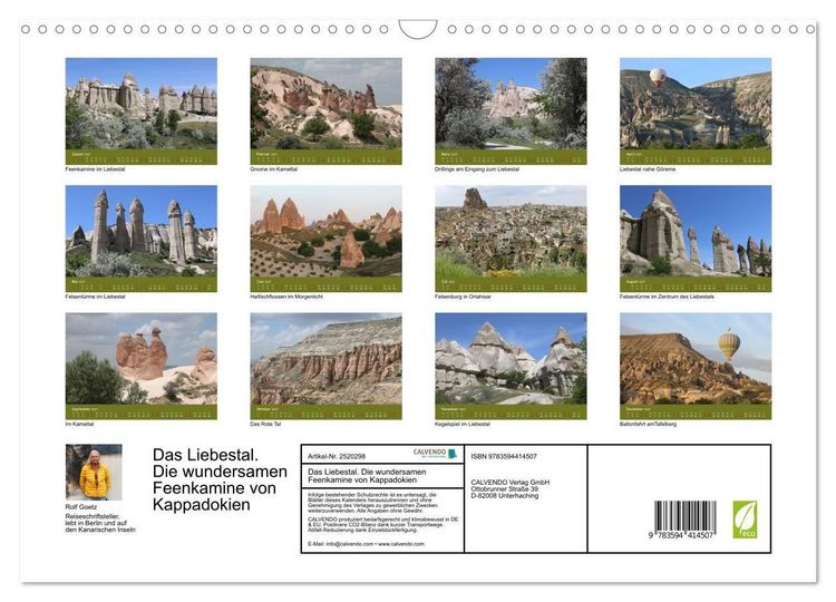 Produktbild: Das Liebestal. Die wundersamen Feenkamine von Kappadokien (Wandkalender 2027 DIN A3 quer), CALVENDO Monatskalender