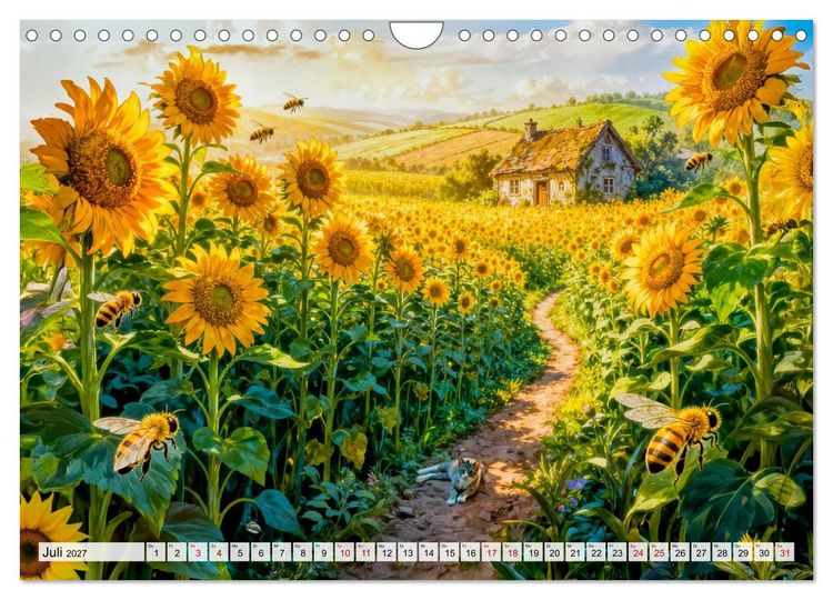 Produktbild: M&auml;rchenhafte Cottages - Waldzauber und versteckte Tiere entdecken! (Wandkalender 2027 DIN A4 quer), CALVENDO Monatskalender