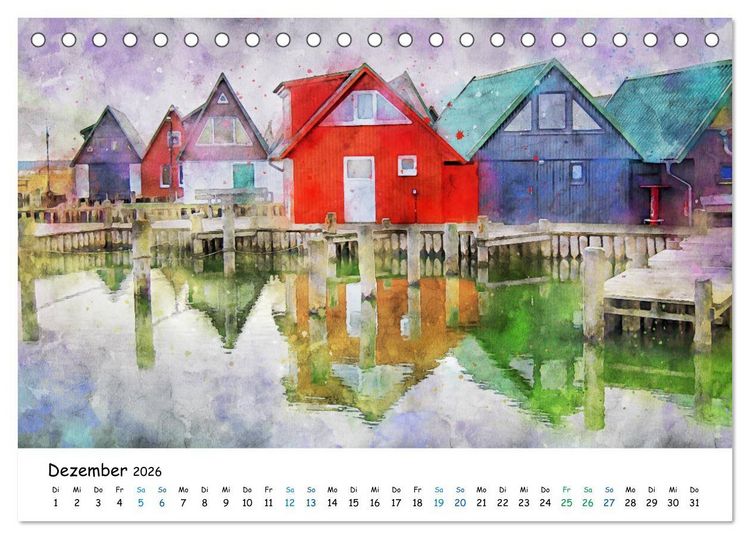 Produktbild: Aquarell Illustrationen vom Dar&szlig; (Tischkalender 2026 DIN A5 quer), CALVENDO Monatskalender