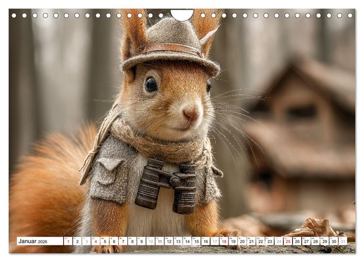 Produktbild: Eichh&ouml;rnchen - Die lustigen Tiere und ihre Berufe im Wald (Wandkalender 2026 DIN A4 quer), CALVENDO Monatskalender