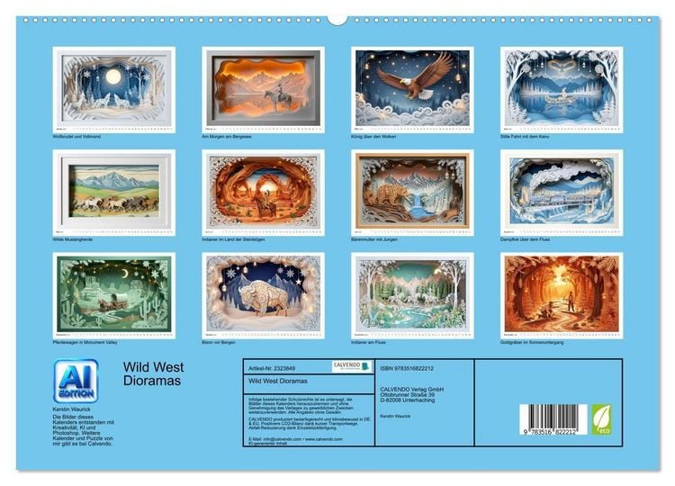 Produktbild: Wild West Dioramas (hochwertiger Premium Wandkalender 2027 DIN A2 quer), Kunstdruck in Hochglanz