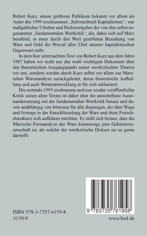 Produktbild: Wertkritischer Exorzismus statt Wertformkritik
