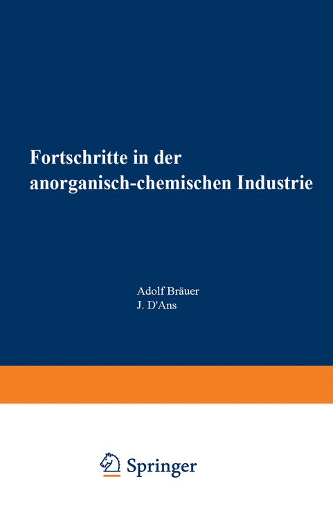 Produktbild: Fortschritte in der anorganisch-chemischen Industrie