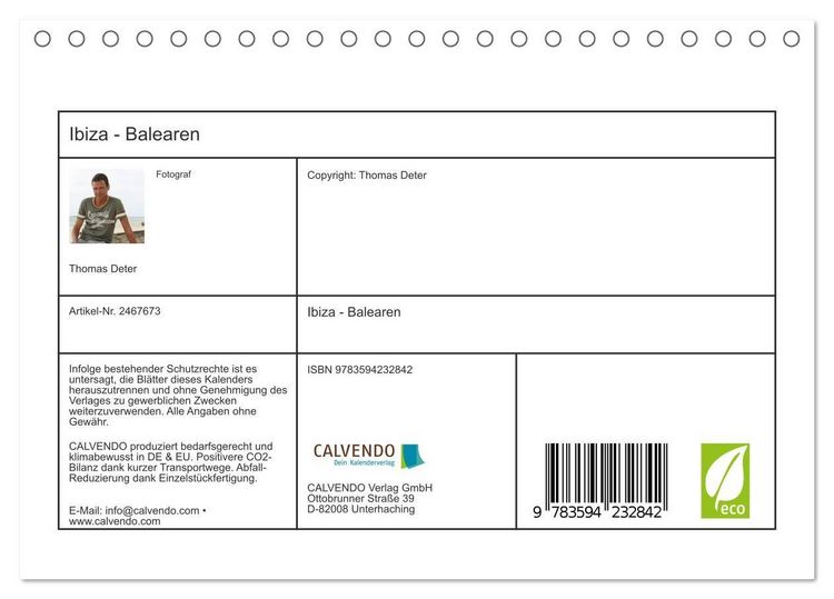Produktbild: Ibiza - Balearen (Tischkalender 2027 DIN A5 quer), CALVENDO Monatskalender
