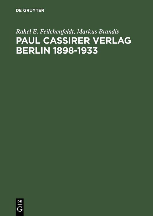 Produktbild: Paul Cassirer Verlag Berlin 1898-1933