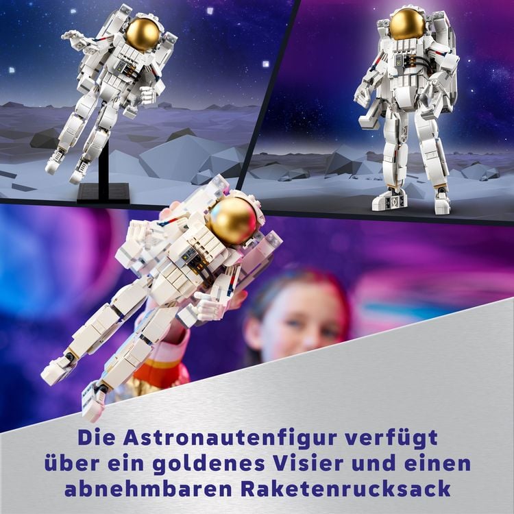 LEGO Creator 3in1 31152 Astronaut im Weltraum Spielzeug mit 3 Modellen