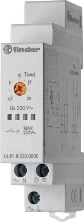Produktbild: Finder 14.91.8.230.0000 Treppenlichtzeitschalter Hutschiene 230 V/AC