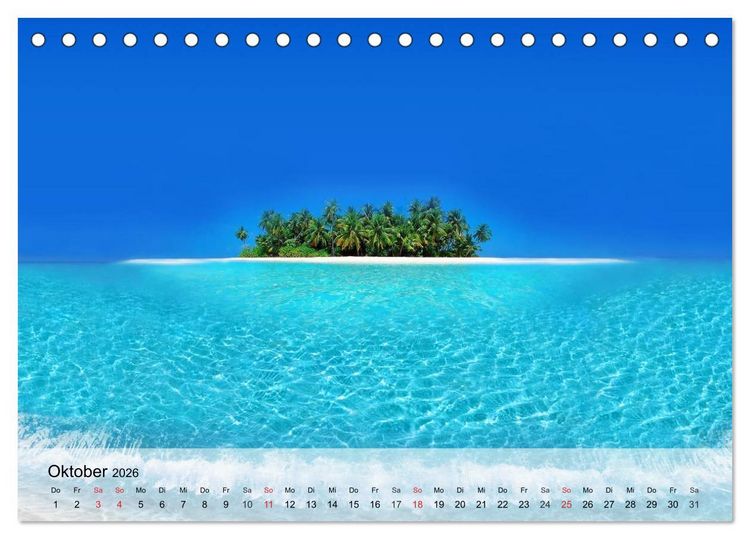 Produktbild: S&uuml;dseetr&auml;ume. Paradiese im Pazifik (Tischkalender 2026 DIN A5 quer), CALVENDO Monatskalender