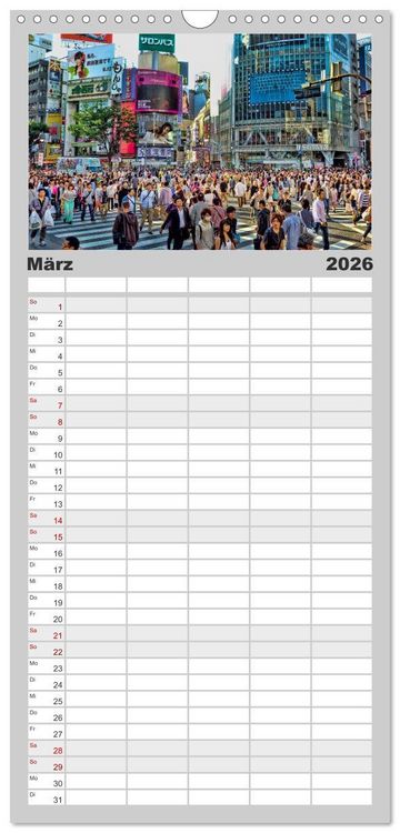 Produktbild: Familienplaner 2026 - Japan - Hightech und Tradition mit 5 Spalten (Wandkalender, 21 x 45 cm) CALVENDO