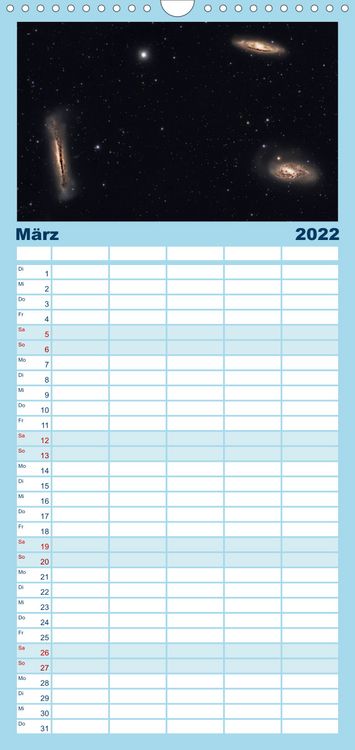 Produktbild: Familienplaner Atemberaubender Weltraum (Wandkalender 2022 , 21 cm x 45 cm, hoch)